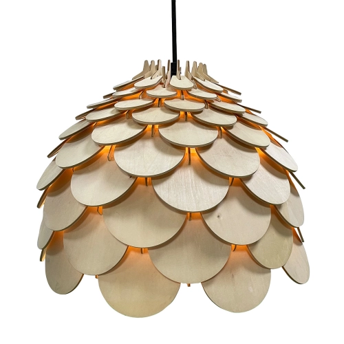 Lampa wiszaca Burgo mała drewniana 1xE27