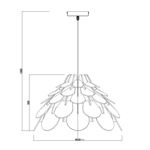 Lampa wisząca Burgo duża drewniana 1xE27