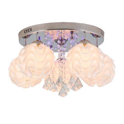 Ozdobny plafon Sada srebrny 5xE14 plus LED