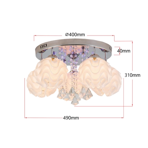 Ozdobny plafon Sada srebrny 5xE14 plus LED