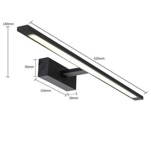 Kinkiet Isla czarny 62cm IP44 LED CCT