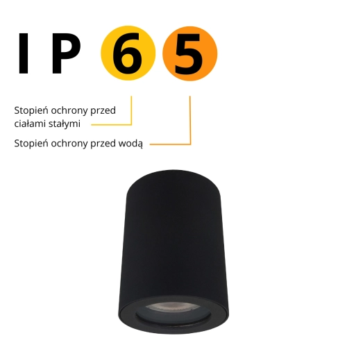 Oprawa natynkowa Faro czarna IP65 1xGU10