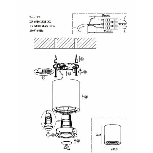 Oprawa natynkowa Faro czarna IP65 1xGU10