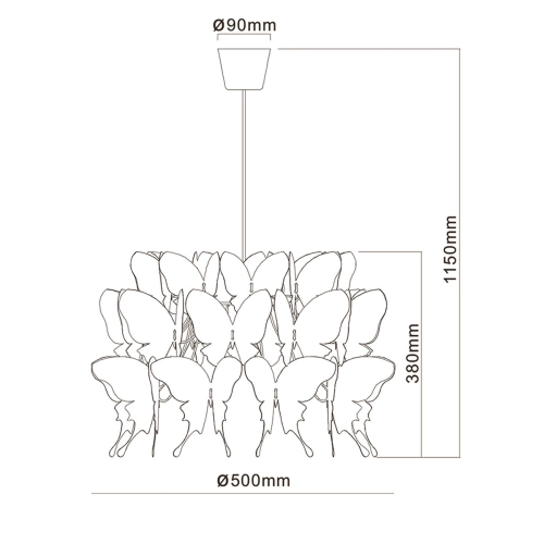 Lampa wisząca Farfalla biała 1xE27