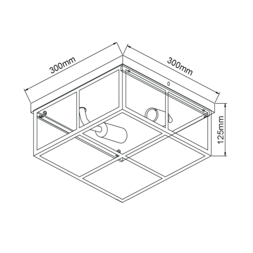 Plafon Monza srebrny 2xE14
