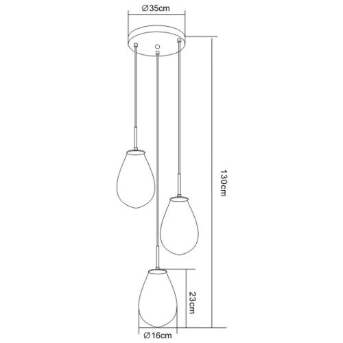 Lampa wisząca Fondi czarna 3xE14