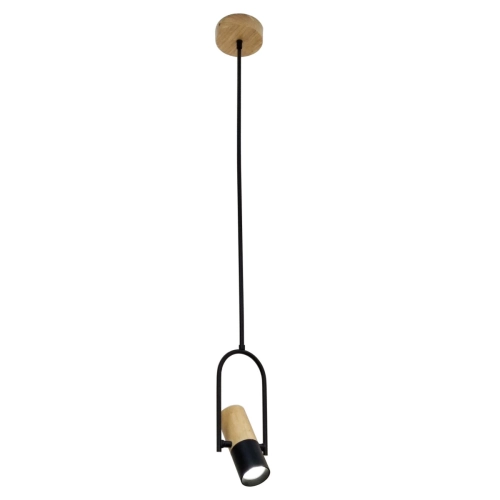 Lampa wisząca Bovino drewniano - czarna 1xGU10