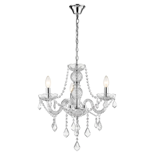 Lampa wisząca Cristallo srebrna 3xE14