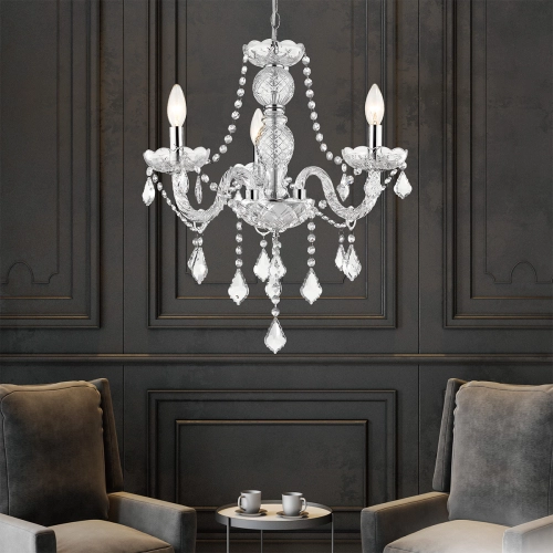 Lampa wisząca Cristallo srebrna 3xE14