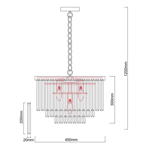 Lampa wisząca Vetro 5 srebrna 5xE14
