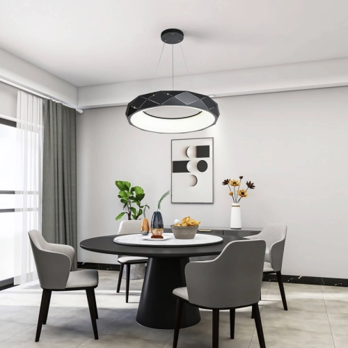 Lampa wisząca Reus czarna LED 4000K