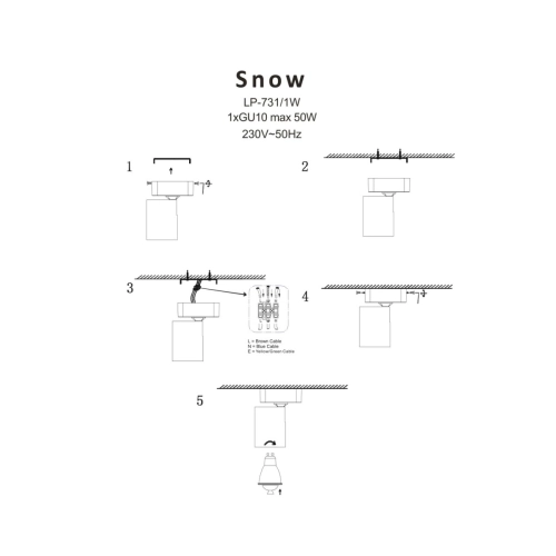 Spot Snow 1 czarny 1xGU10