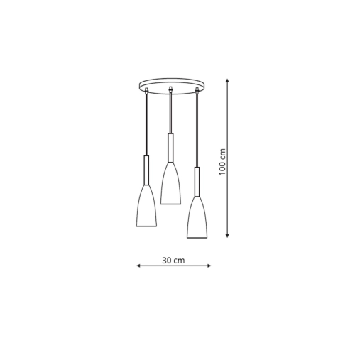 Lampa wisząca Solin 3 szara 3xE27