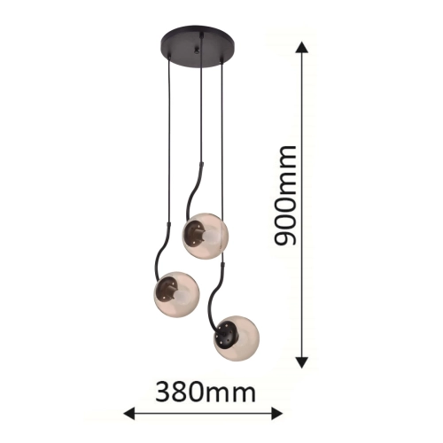 Lampa wisząca Hook czarna 3xE27