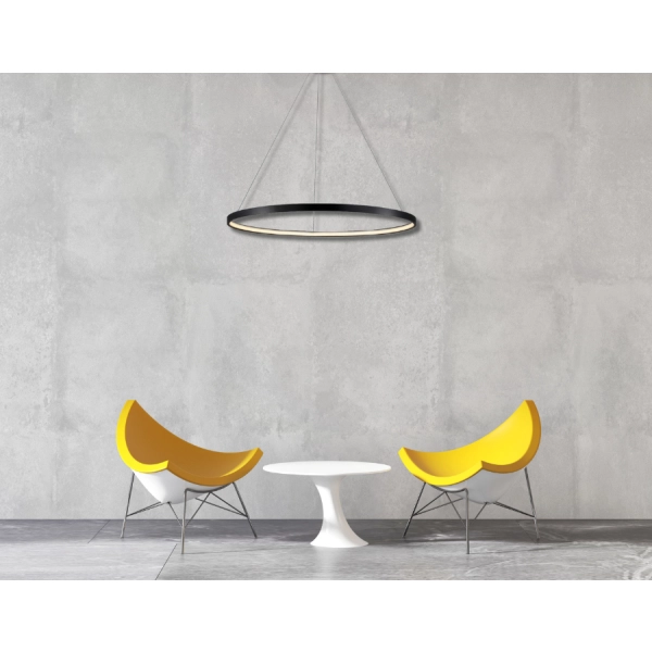 Lampa wisząca Ring 66 cm czarna LED CCT