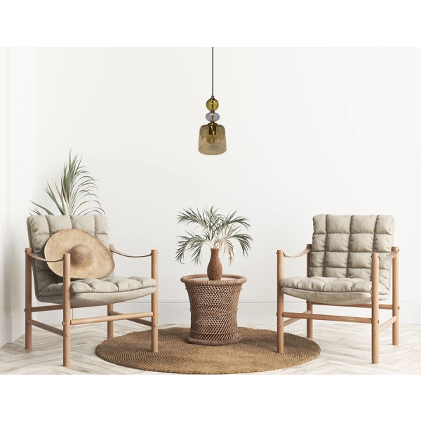 Lampa wisząca Tropea bursztynowa 1xE27