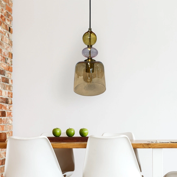 Lampa wisząca Tropea bursztynowa 1xE27