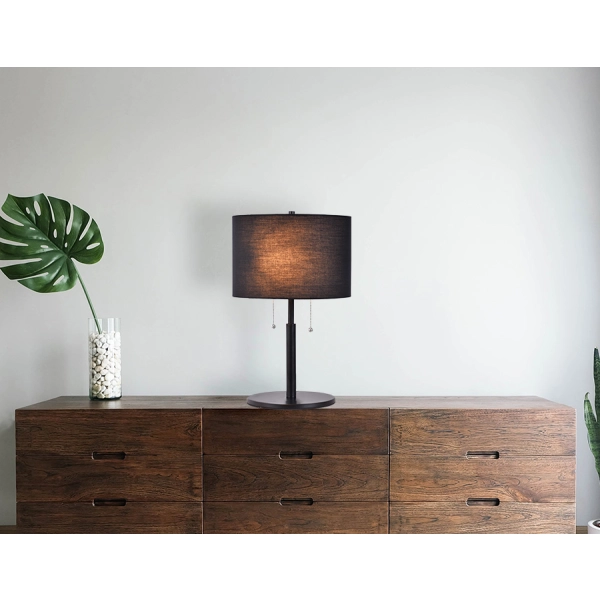 Lampa podłogowa Fogo czarna 2xE27