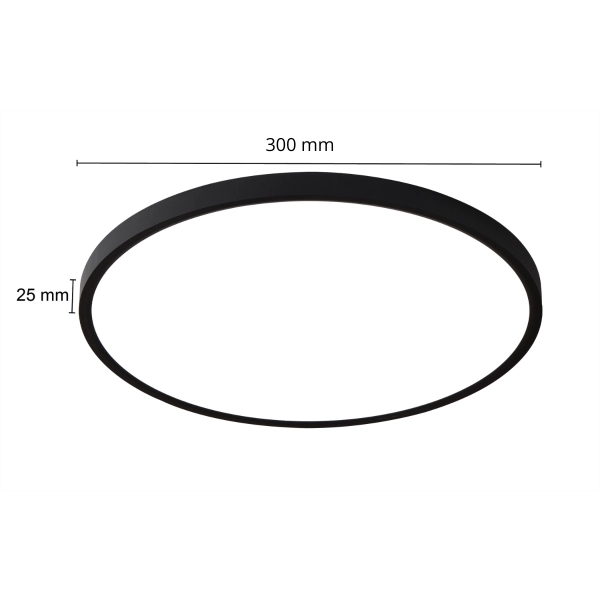 Plafon California 30 cm czarny LED CCT