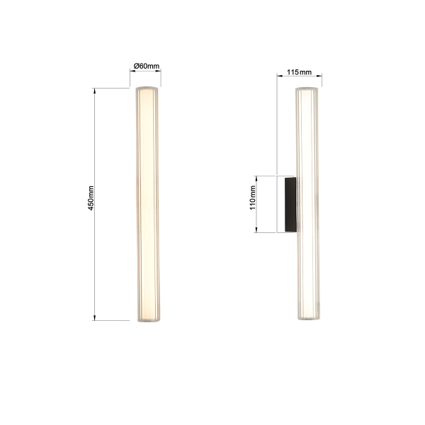 Kinkiet Linea 45 cm czarny LED CCT