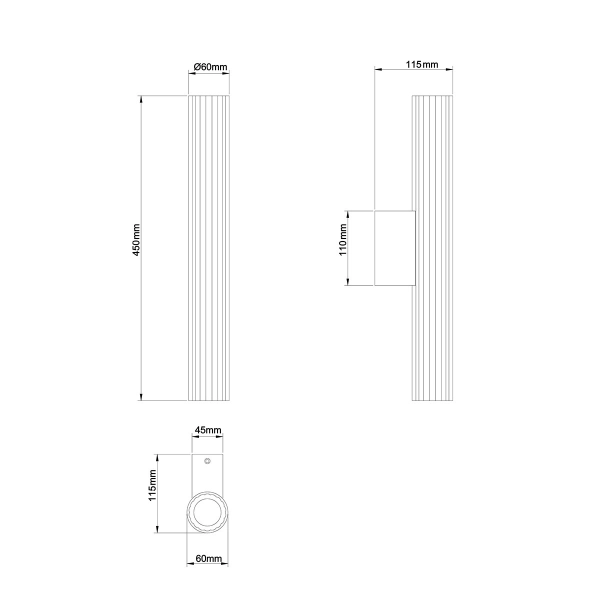Kinkiet Linea 45 cm czarny LED CCT