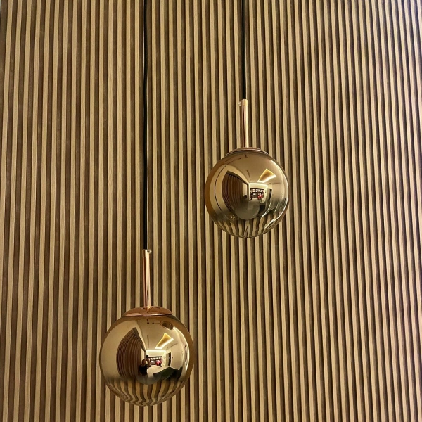 Lampa wisząca Palla złota 1xE14