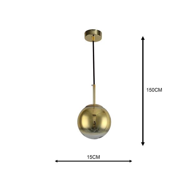 Lampa wisząca Palla złota 1xE14