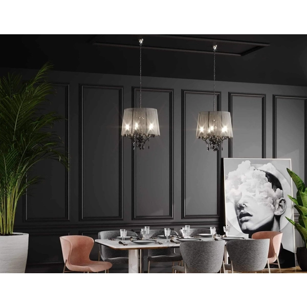 Lampa wisząca Mona srebrna 3xE14