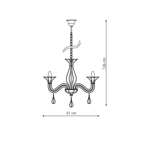 Lampa wisząca Tarragona czarna 6xE14