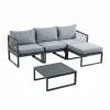Zestaw Wypoczynkowy Aluminiowy BELLANTI Arezzo 4 osobowy + stolik | Szary | Czarny