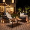 Zestaw Wypoczynkowy Aluminiowy BELLANTI Bucine 2 osobowy + stolik | Czarny | Teak