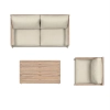 Zestaw Wypoczynkowy Aluminiowy BELLANTI Bucine 3 osobowy + stolik | Beż | Teak