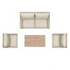Zestaw Wypoczynkowy Aluminiowy BELLANTI Bucine 4 osobowy + stolik | Beż | Teak