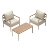 Zestaw Wypoczynkowy Aluminiowy BELLANTI Bucine 2 osobowy + stolik | Beż | Teak