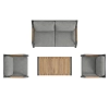 Zestaw Wypoczynkowy Aluminiowy BELLANTI Certaldo 4 osobowy + stolik | Antracyt | Szary | Teak