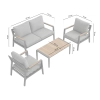 Zestaw Wypoczynkowy Aluminiowy BELLANTI Certaldo 4 osobowy + stolik | Antracyt | Szary | Teak