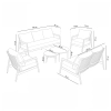 Zestaw Wypoczynkowy Aluminiowy BELLANTI Prato 7 osobowy + stolik | Szary | Teak
