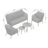 Zestaw Wypoczynkowy Aluminiowy BELLANTI Firenze 2 osobowy + stolik | Antracyt