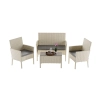Zestaw mebli ogrodowych rattanowych BELLANTI Volterra 4-osobowy Beige