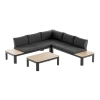 Narożnik ogrodowy aluminiowy BELLANTI Milano Lounge 5-osobowy Dark Grey