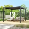 Zestaw Pergola ogrodowa tarasowa aluminiowa NORDVIC Skyline 3 x 3 m Antracyt + Roleta 3 m