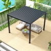 Zestaw Pergola ogrodowa tarasowa aluminiowa NORDVIC Skyline 3 x 3 m Antracyt + Roleta 3 m