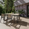 Zestaw jadalniany ogrodowy BELLANTI Verona Luna 4-osobowy Dark Grey – aluminiowy stół z blatem teak i krzesłami