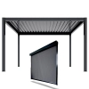 Zestaw Pergola ogrodowa tarasowa aluminiowa NORDVIC Skyline 3 x 3 m Antracyt + Roleta 3 m