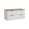 Zestaw Szafka łazienkowa 120 cm biała z blatem dąb Adel White SET -ADW B 120 CM, Comad