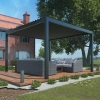 Pergola ogrodowa tarasowa aluminiowa elektryczna LUXE 3 x 4 m Antracyt z oświetleniem LED