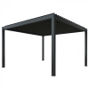 Pergola ogrodowa tarasowa aluminiowa elektryczna LUXE 3 x 4 m Antracyt z oświetleniem LED