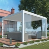 Pergola ogrodowa tarasowa aluminiowa LUXE 4 x 4 m Biały z oświetleniem LED