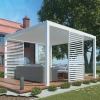 Pergola ogrodowa tarasowa aluminiowa LUXE 4 x 4 m Biały z oświetleniem LED
