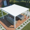 Pergola ogrodowa tarasowa aluminiowa LUXE 4 x 4 m Biały z oświetleniem LED